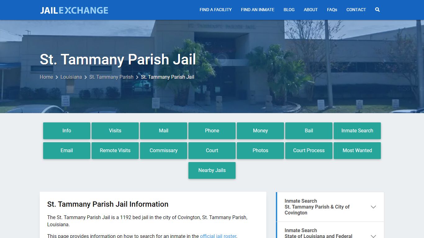 St. Tammany Parish Jail, LA Inmate Search, Information